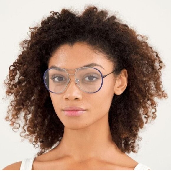 NEW  CHLOE EYEGLASSES BLUE AVIATOR WOMEN EYEWEAR CHLOE CH0019O 001 - Picture 2 of 3